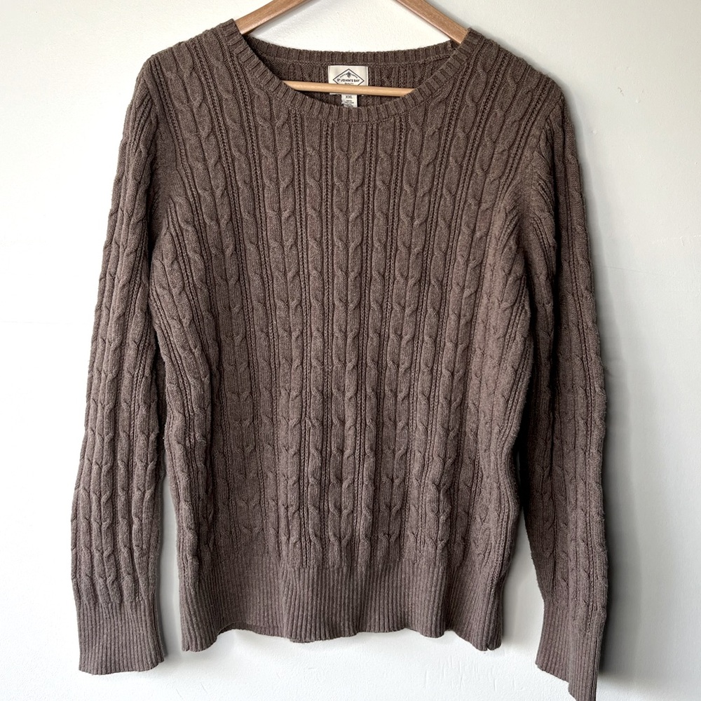 St. John’s Bay Brown Cable Knit Sweater, XXL